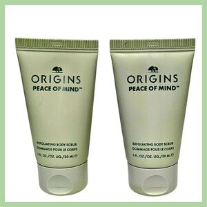 2 x Origins Peace Of Mind Exfoliating Body Scrub 1 fl.oz. 30 ml. Travel Size